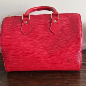 Louis Vuitton Red Epi Speedy 25